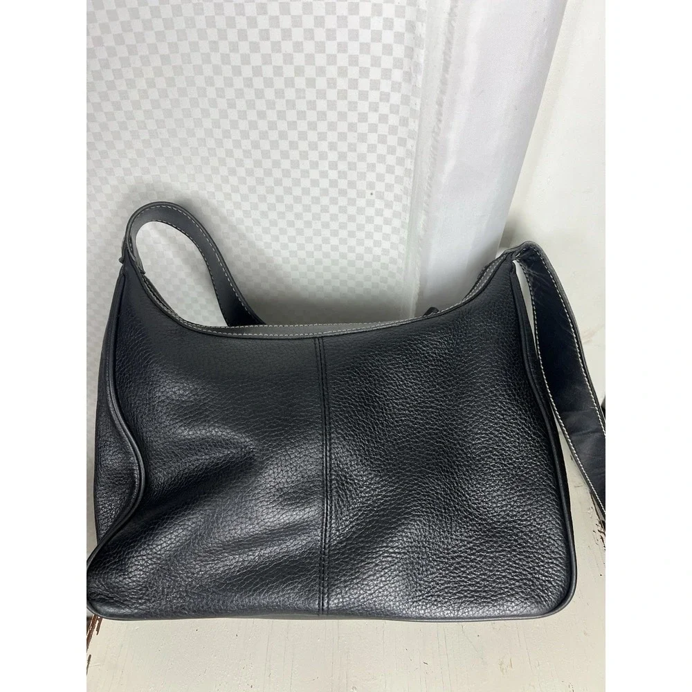 Vintage Medallion by‎ Wathne Black Pebbled Leather Crossbody Bag